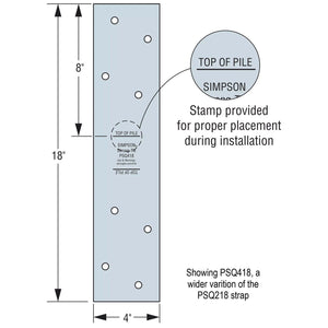 Simpson  Strong-Tie PSQ218 (18") 7 Gauge Piling Strap - Hot Dip Galvanized - 2