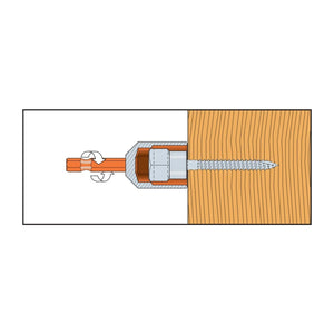 Simpson Strong-Tie RWH37200 (1/4" x 2", 3/8" Rod) Wood Rod Hanger Horizontal Threaded Anchor for Rod (25 Pack) - 2