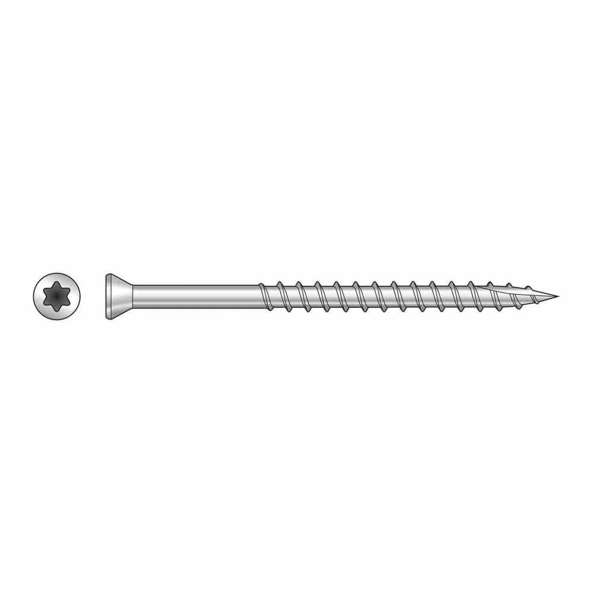 Simpson Strong-Tie S07225FTB (#7 x 2-1/4") Trim-Head Screw, 6-Lobe Drive, T15 Type 305 Stainless Steel (3000 Pack)