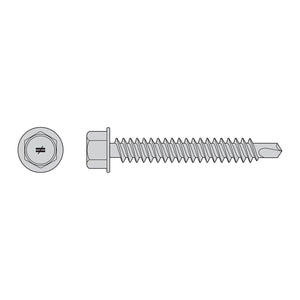 Simpson Strong-Tie S12150HDUM Quik Drive Self-Drilling Hex-Washer Head Screw - 305 Stainless Steel (1000 Pack)