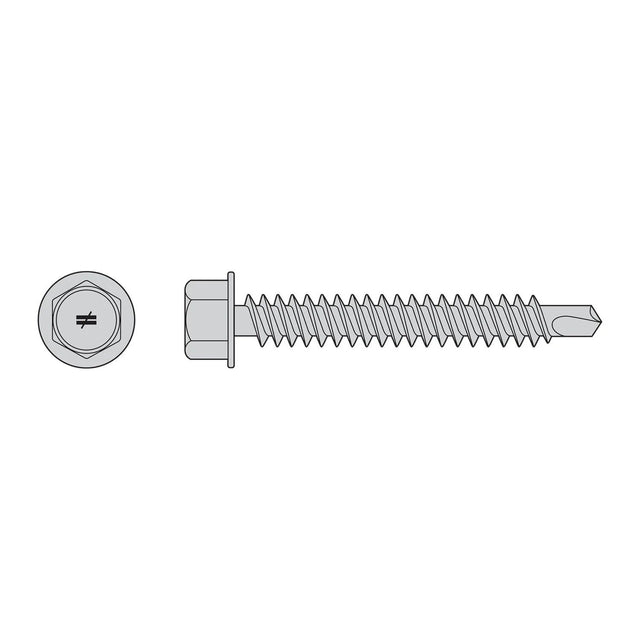 Simpson Strong-Tie S12200HDUC Self-Drilling Hex-Washer Head Screw - 305 Stainless Steel (100 Pack)