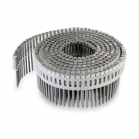 Simpson Strong-Tie S12A225DNB (2-1/4") 0 Degree Inserted Plastic Coil Ring-Shank Nail Full Round Head 7200 Pack 304 Stainless Steel for Siding, Fencing, and Trim