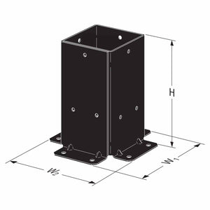 Simpson Strong-Tie SAGE-B44-KT2 (4x4) Black Powder Coated Sage-B Post Base with Screws (2 Pack) - 5