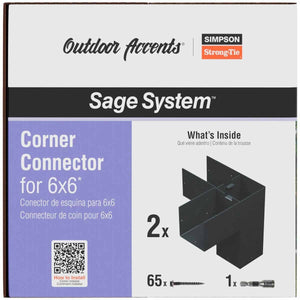 Simpson Strong-Tie SAGE-C66-KT2 (6x6) Sage-C Black Powder-Coated Corner Connector with Screws (2 Pack) - 4