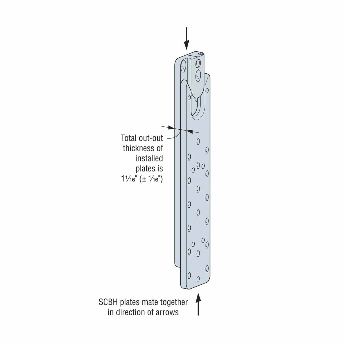Simpson Strong-Tie SCBH3X15.37-KT (3" x 15-3/8") Concealed Beam Hanger Kit - Electrogalvanized - 4