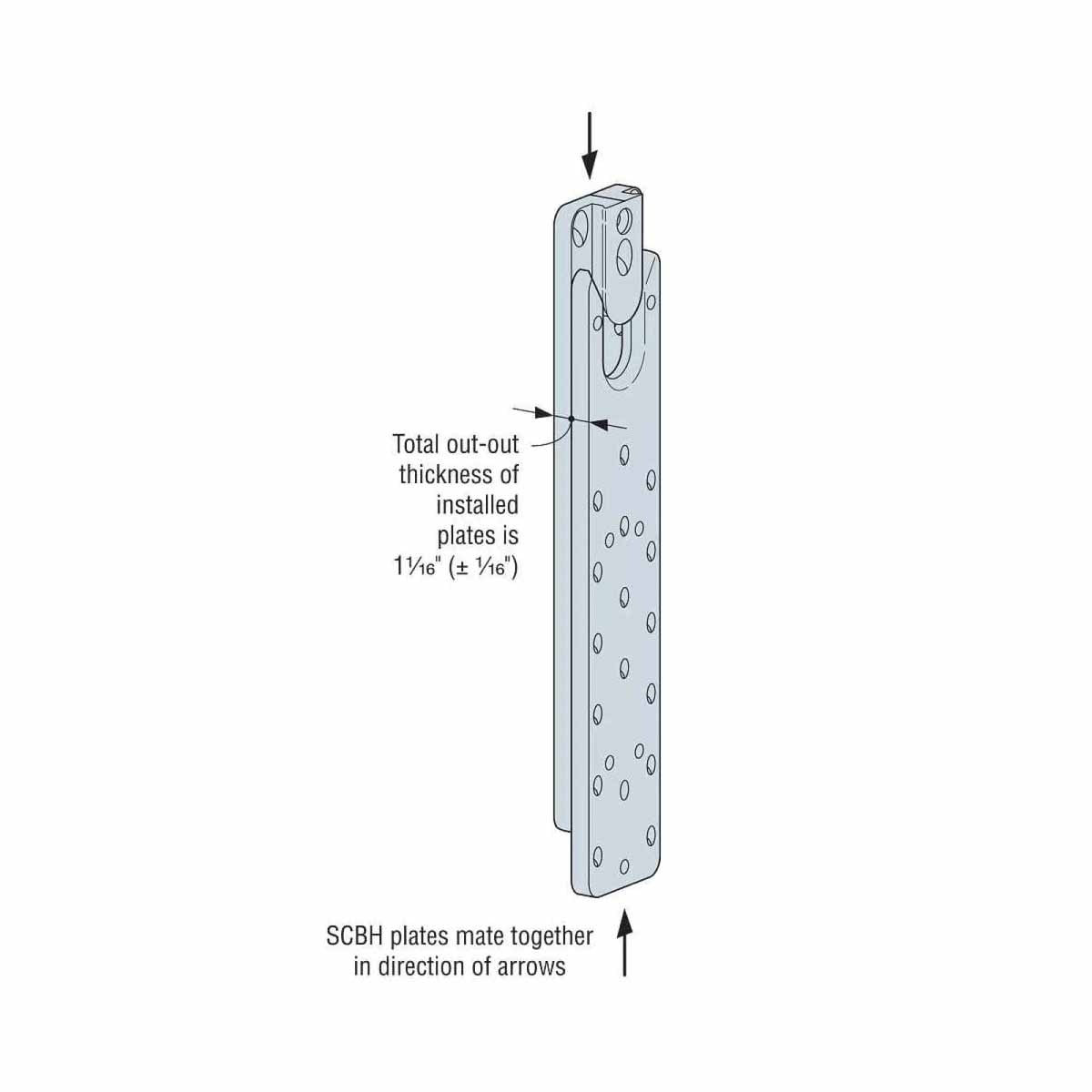 Simpson Strong-Tie SCBH3X15.37W-KT S(3" x 15-3/8") Concealed Beam Hanger Kit - Gray Paint - 5