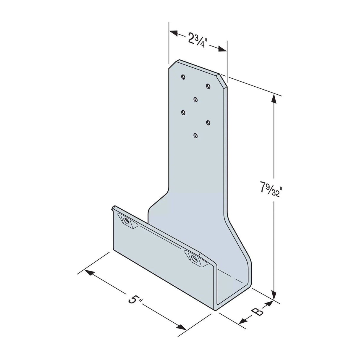 Simpson SCLC1.75 Strong-Tie Stair Cassette Ledger Connector for 1-3/4" Ledger Thickness - 2