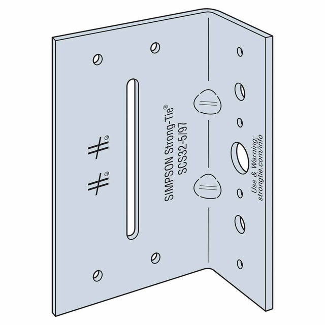 Simpson Strong-Tie SCS32-5/97-KT25 (3-1/2" x 97 mil) 12 Gauge SCS Seismic Bypass Framing Connector Kit with Screws, G90 Galvanized (25 Pack)