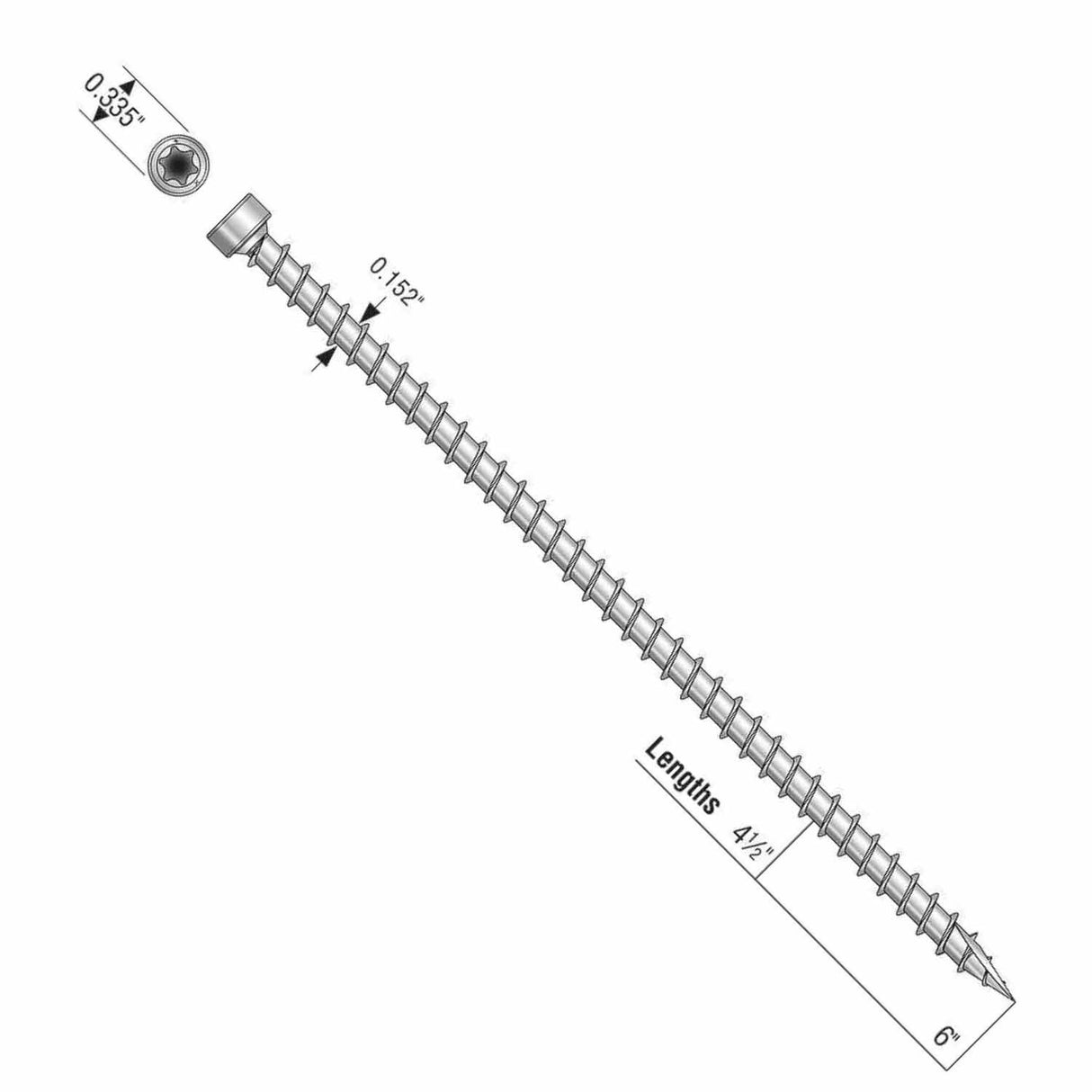 Simpson Strong-Tie SDWC15450B-KT Strong-Drive(.155" x 4-1/2") T30 E-coat SDWC Truss Screw, Cap Head, Black (500 Pack) - 2