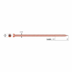 Simpson Strong-Tie SDWC15600B-KT Strong-Drive(.155" x 4-1/2") T30 E-coat SDWC Truss Screw, Cap Head, Orange (500 Pack) - 5
