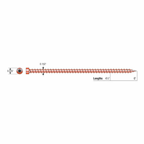 Simpson Strong-Tie SDWC15600B-KT Strong-Drive(.155" x 4-1/2") T30 E-coat SDWC Truss Screw, Cap Head, Orange (500 Pack) - 5