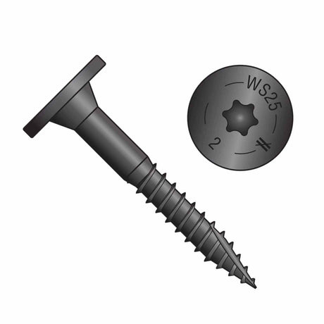 Simpson Strong-Tie SDWS25200DBBRC12 Strong-Drive(.250" x 2") T40 Outdoor Accents Structural Wood Screw, Black (12 Pack) - 2