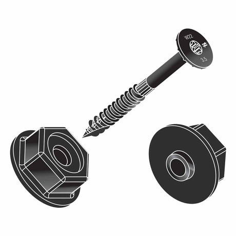 Simpson Strong-Tie SDWS25200DBBRC12 Strong-Drive(.250" x 2") T40 Outdoor Accents Structural Wood Screw, Black (12 Pack) - 3