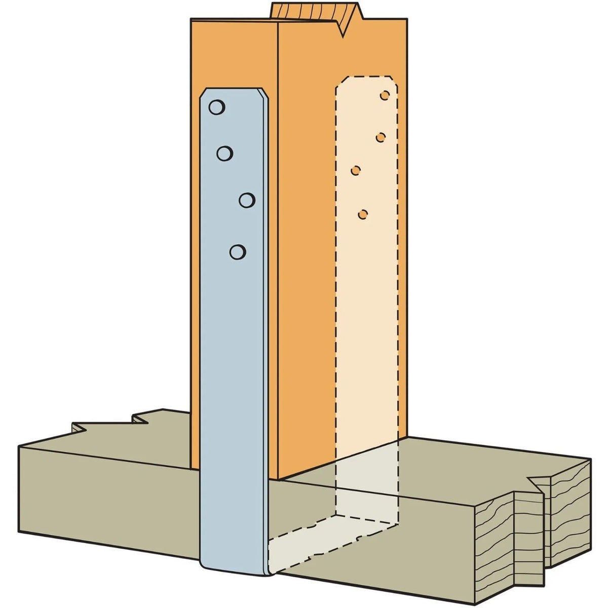 Simpson Strong-Tie SP6Z (5-9/16" x 7-3/4") 20Ga Galvanized U-Shaped Stud Plate Tie - ZMAX Finish - 2