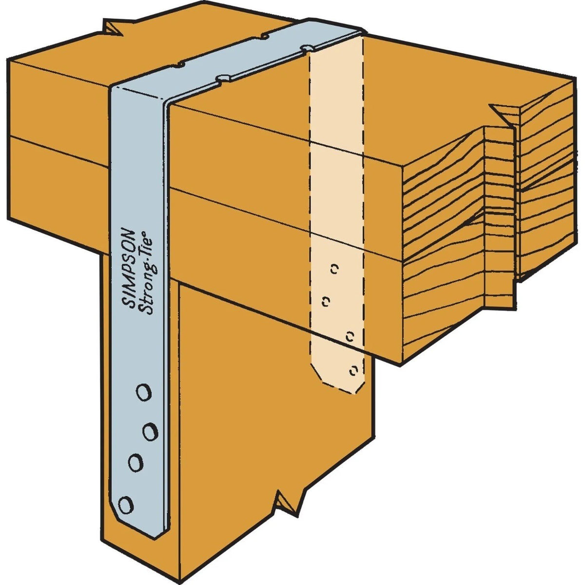Simpson Strong-Tie SP6Z (5-9/16" x 7-3/4") 20Ga Galvanized U-Shaped Stud Plate Tie - ZMAX Finish - 3