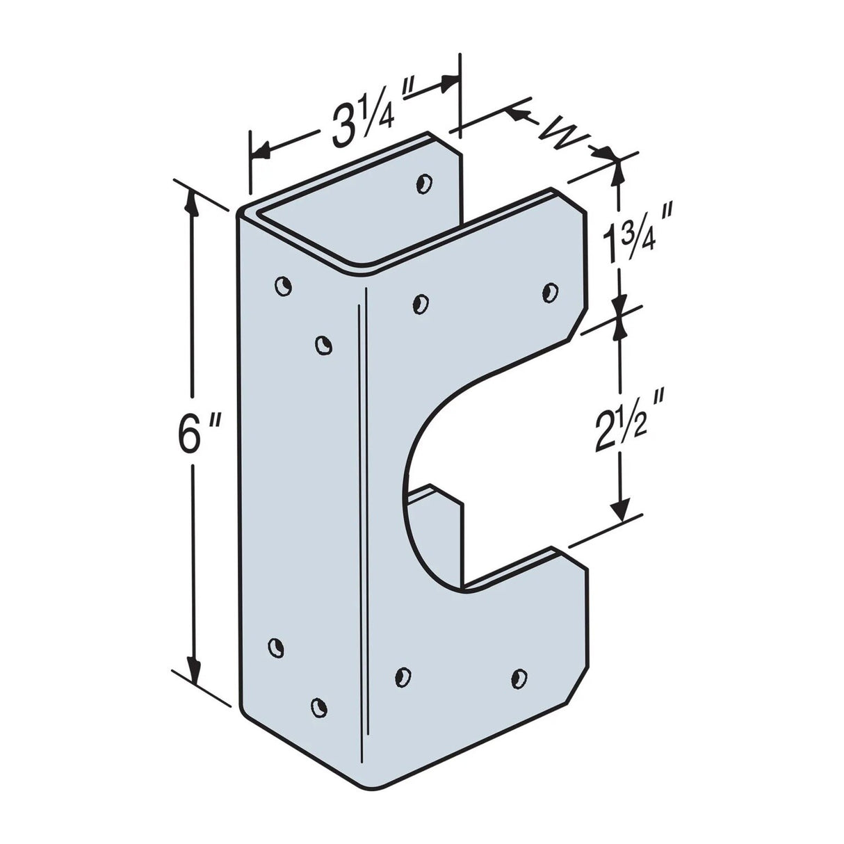 Simpson Strong-Tie SS1.5 (16-Gauge) Stud Shoe for Reinforcing Notched Studs - 2