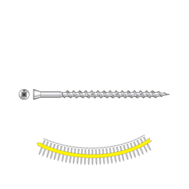 Simpson Strong-Tie SSDTH3S (#7 x 3") Trim-Head SS Decking Screw - Sharp Point, Collated(1000 Pack)