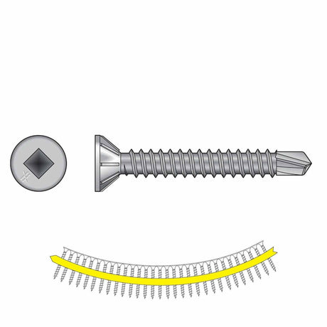 Simpson Strong-Tie SSFHSD112S1016 (#10 x 1-1/2") Collated Wood-to-CFS Screw  - Flat Head, Type 410 (1000 Pack)