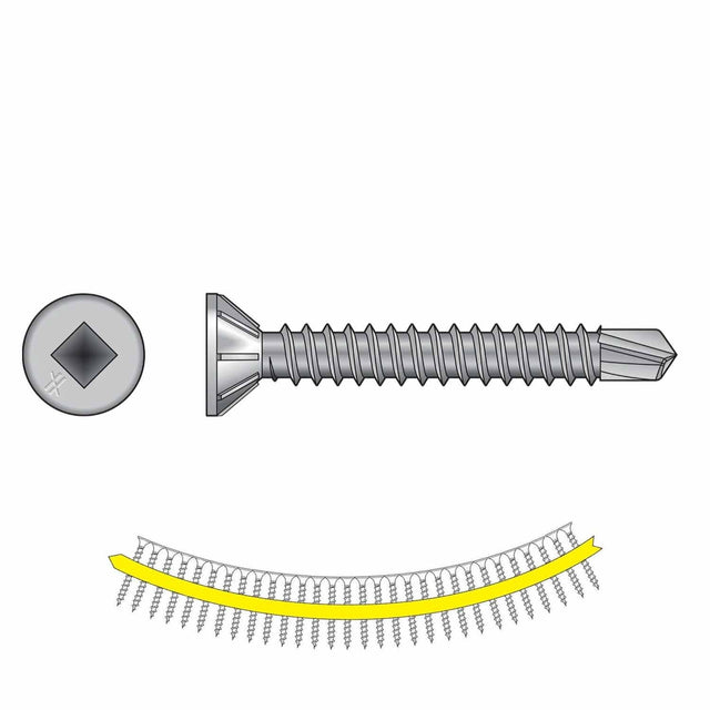 Simpson Strong-Tie SSFHSD112S1016 (#10 x 1-1/2") Collated Wood-to-CFS Screw  - Flat Head, Type 410 (1000 Pack)