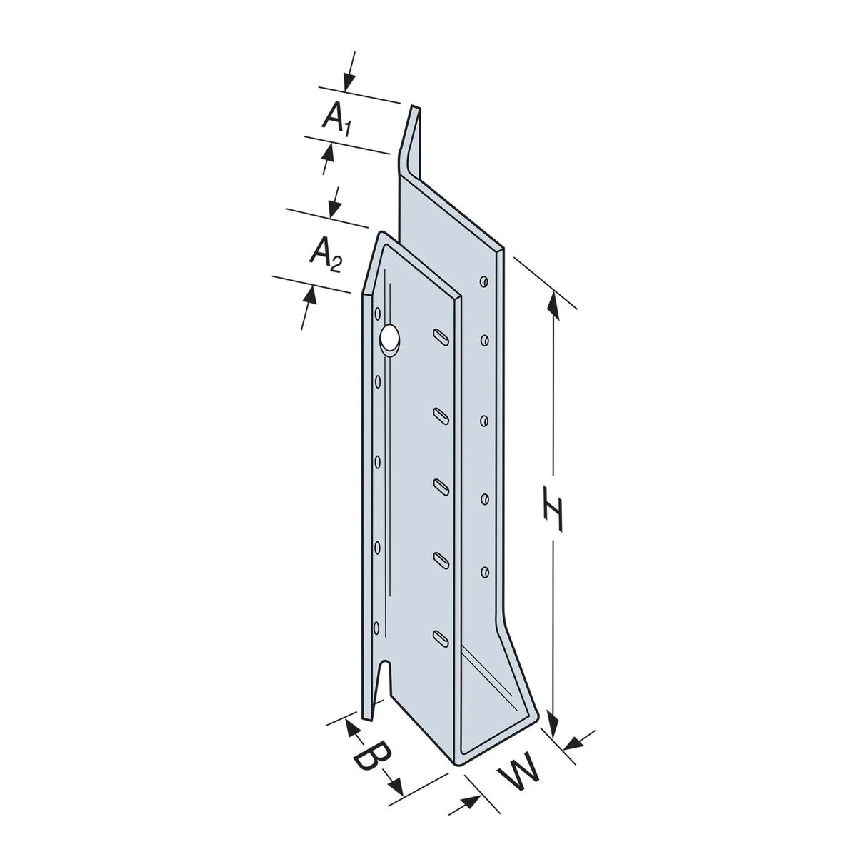 Simpson Strong-Tie SUL1.81/11 (1-3/4" x 11-1/4 to 11-7/8") Galvanized Left-Skewed U-Shaped Hanger - 3