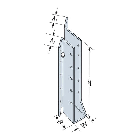 Simpson Strong-Tie SUL1.81/11 (1-3/4" x 11-1/4 to 11-7/8") Galvanized Left-Skewed U-Shaped Hanger - 3