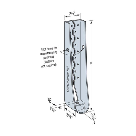 Simpson Strong-Tie S/HDU6 (10-3/8") Light-Gauge Steel Holdown, G90 Galvanized - 4