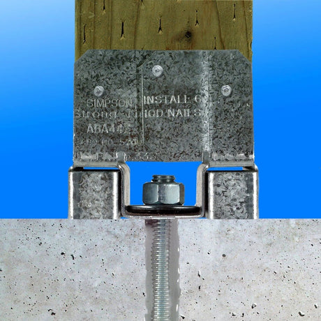 Simpson Strong-Tie ABA44Z (3-3/8") 16Ga Adjustable Post Base for 4x4 Lumber - ZMAX Finish - 6