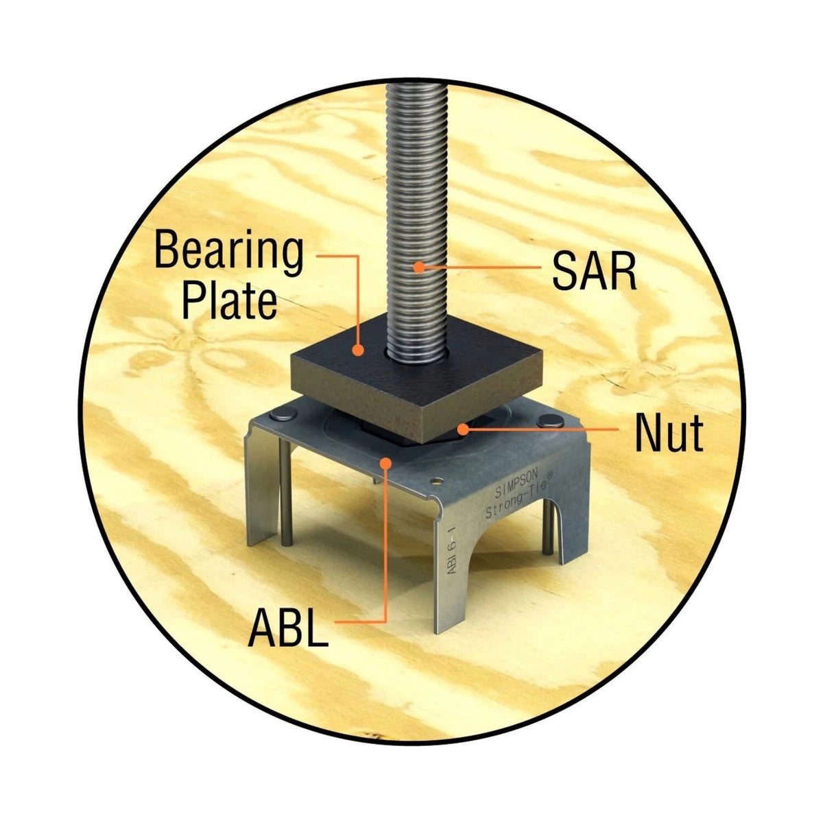 Simpson Strong-Tie ABL5-1 Anchor Bolt Locator with 5/8" Nut - 2