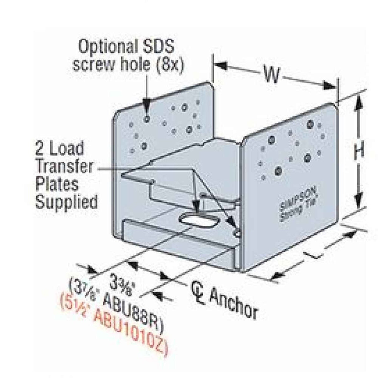 Simpson Strong-Tie ABU88HDG (8" x 8") ABU HDG Adjustable Post Base for Rough Lumber - 2