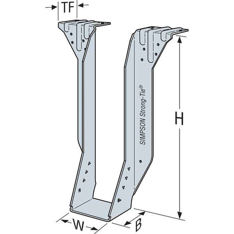 Simpson Strong-Tie BA38 (2-9/16" x 7-1/8") 12Ga Galvanized Top Flange Joist Beam Hanger - 2