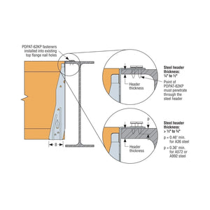 Simpson Strong-Tie BA410 (4x10) 14Ga Galvanized Top Flange Joist Beam Hanger - 6