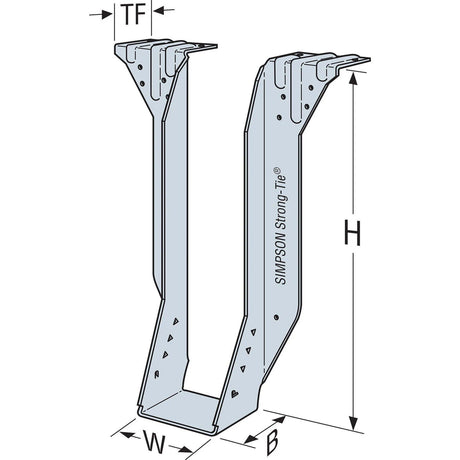 Simpson Strong-Tie BA7.12/16 (3-1/2" x 16") 12Ga Galvanized Top Flange Joist Beam Hanger - 2