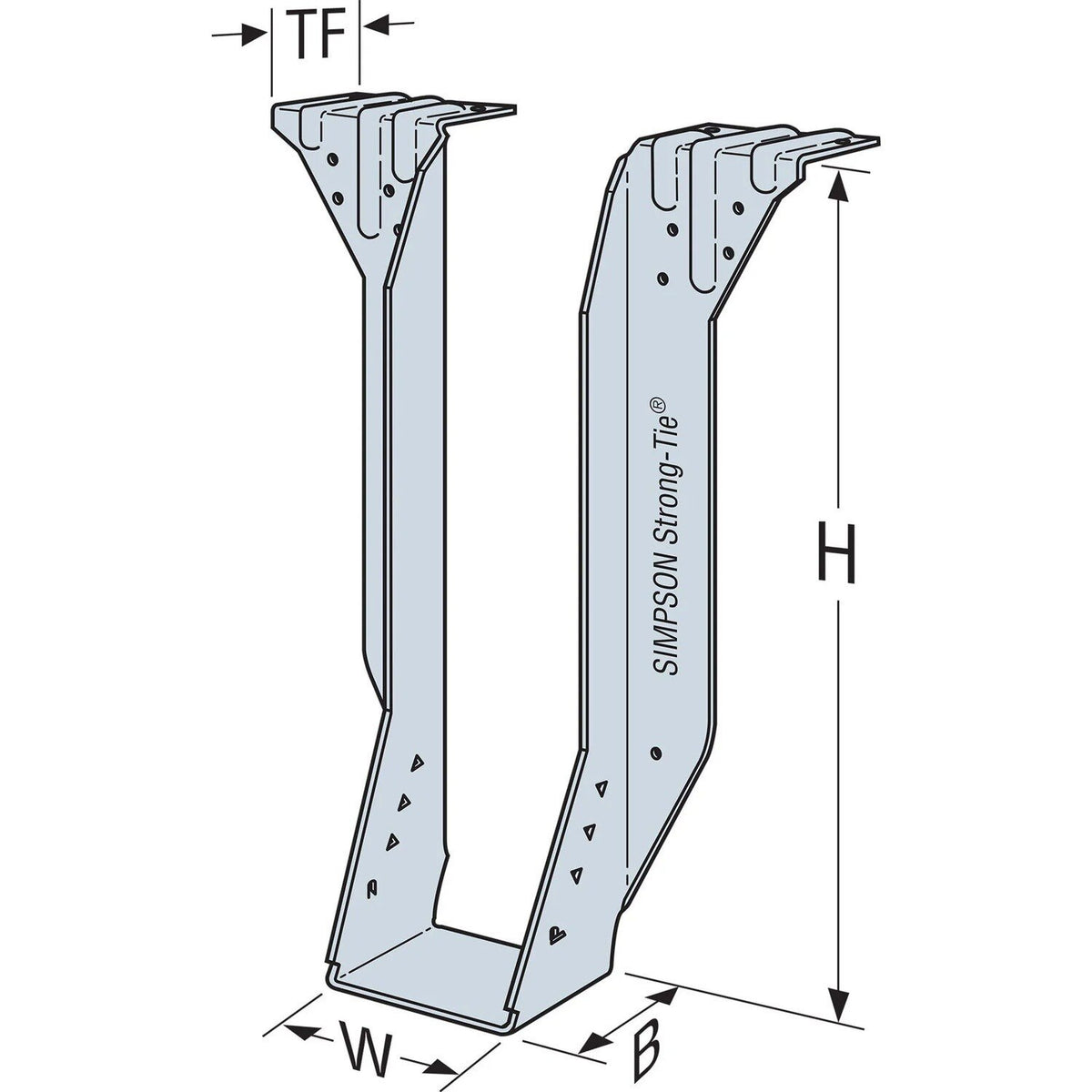 Simpson Strong-Tie BA7.12/20 (3-1/2" x 20") 12Ga Galvanized Top Flange Joist Beam Hanger - 2