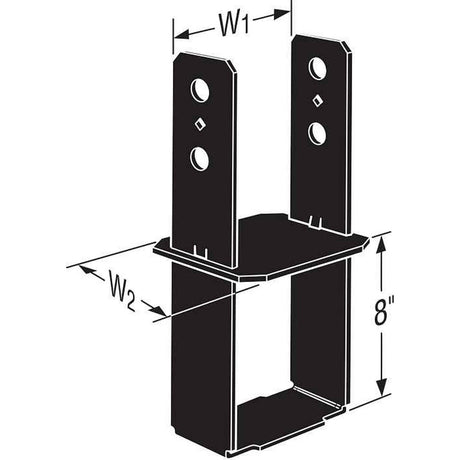 Simpson Strong-Tie CB48PC 4" x 8" Column Base Black Powder-Coated for Wood-to-Concrete Connections - 2