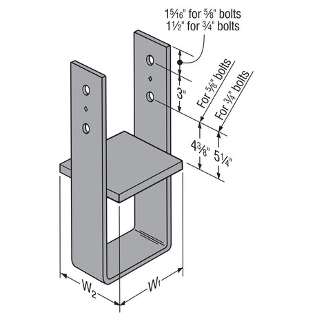Simpson Strong-Tie CB86 (6" x 8") Column Base - Gray Painted - 2