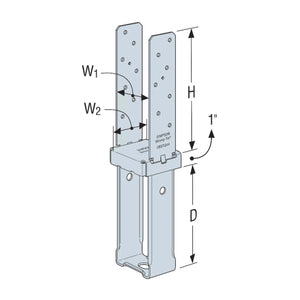Simpson Strong-Tie CBSTQ44Z (8-3/8") Quick-Install Column Base - ZMAX Finish - 2
