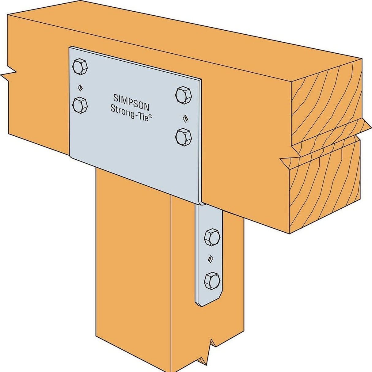 Simpson Strong-Tie CC88 (8x Beam x 8x Post) Heavy-Duty Column Cap for Wood Construction - 2