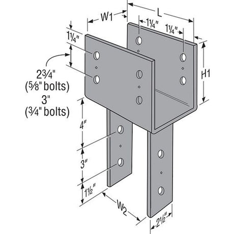 Simpson Strong-Tie CC96 (8-3/4" Beam, 6x Post) Heavy-Duty Column Cap - Structural Wood Connector - 2