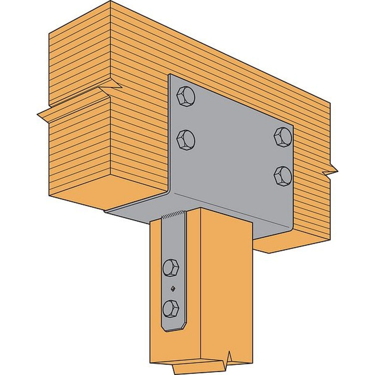 Simpson Strong-Tie CC96 (8-3/4" Beam, 6x Post) Heavy-Duty Column Cap - Structural Wood Connector - 3