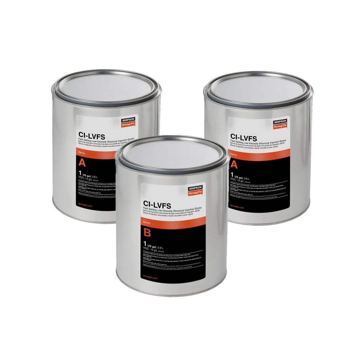Simpson Strong-Tie CILVFS3KT (3-Gallon Kit) Fast-Setting Low-Viscosity Structural Injection Epoxy