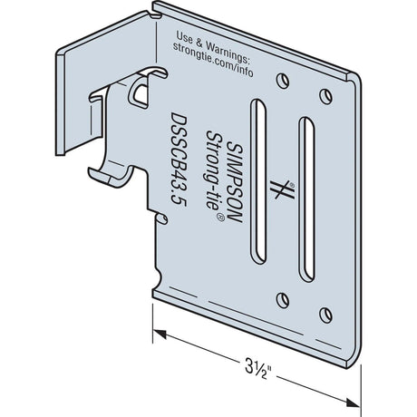 Simpson Strong-Tie DSSCB43.5-KT25 (4" x 3-1/2") Bypass Framing Drift Strut Connector with Screws for Cold-Formed Steel Construction (25 Pack) - 2