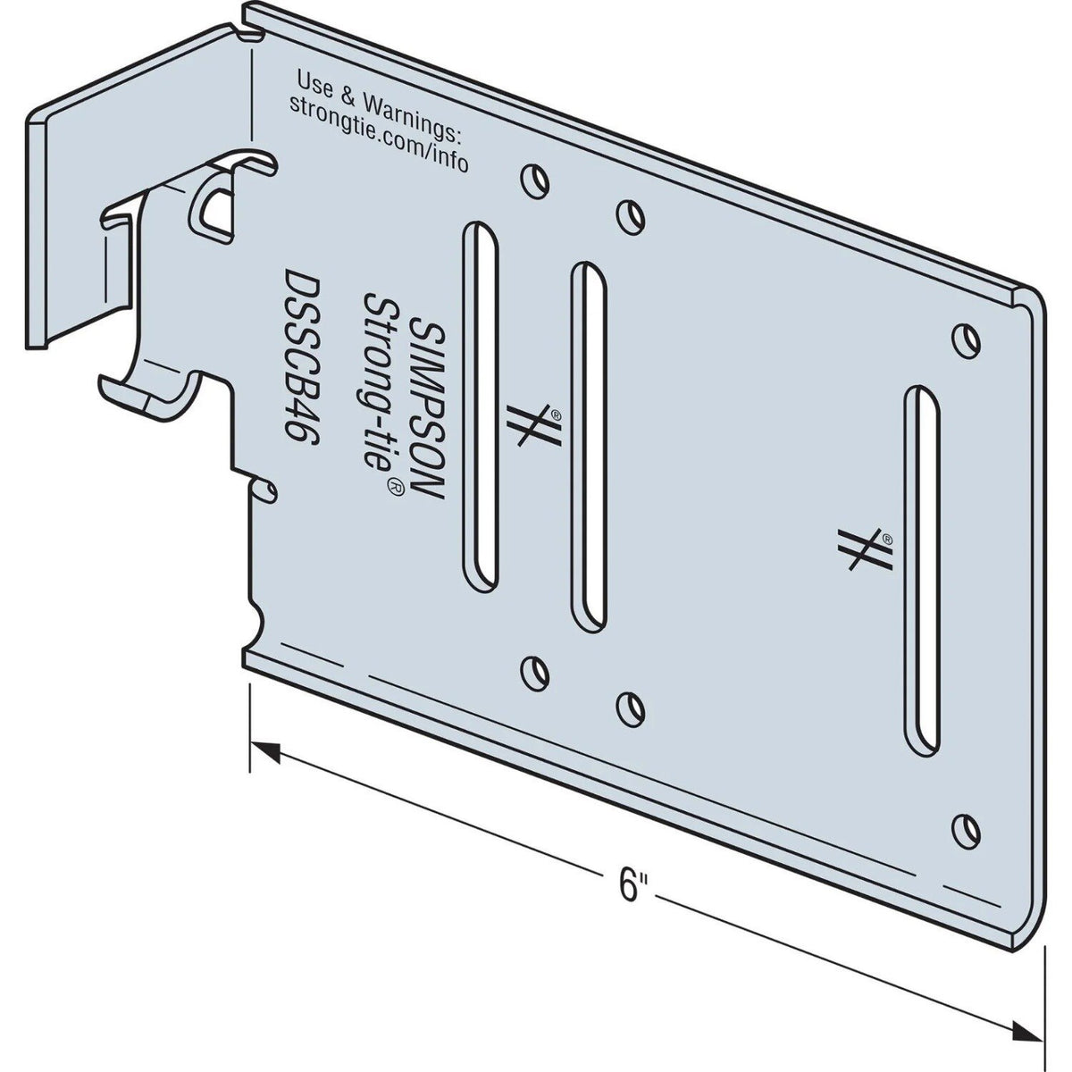 Simpson Strong-Tie DSSCB46-KT25 (4" x 6") Bypass Framing Drift Strut Connector Kit with Screws for Cold-Formed Steel Construction (25 Pack) - 2