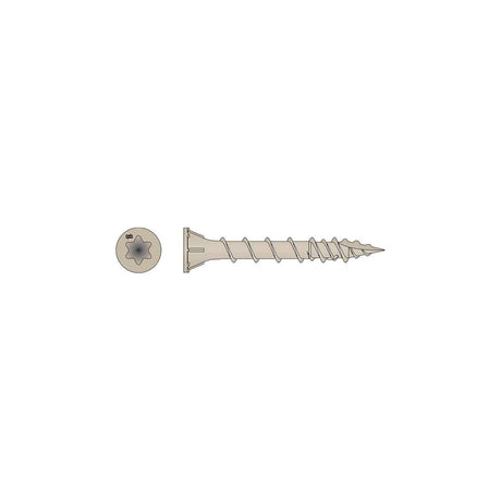 Simpson Strong-Tie DSVT158R1LB Deck-Drive (#8 x 1-5/8") T25 DSV Quik Guard Wood Screw, Flat Head, Tan (1 lb.)