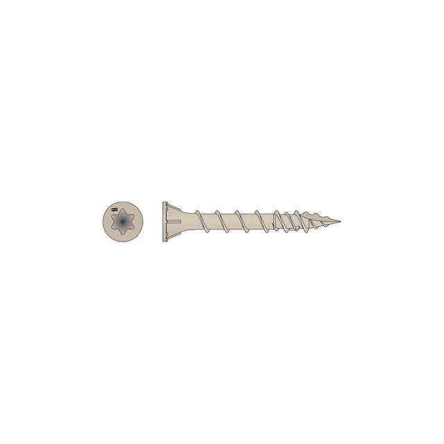 Simpson Strong-Tie DSVT158R1LB Deck-Drive (#8 x 1-5/8") T25 DSV Quik Guard Wood Screw, Flat Head, Tan (1 lb.)