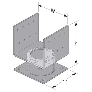Simpson Strong-Tie ECB66 (6" x 6") Elevated Column Base, Gray Paint - 2