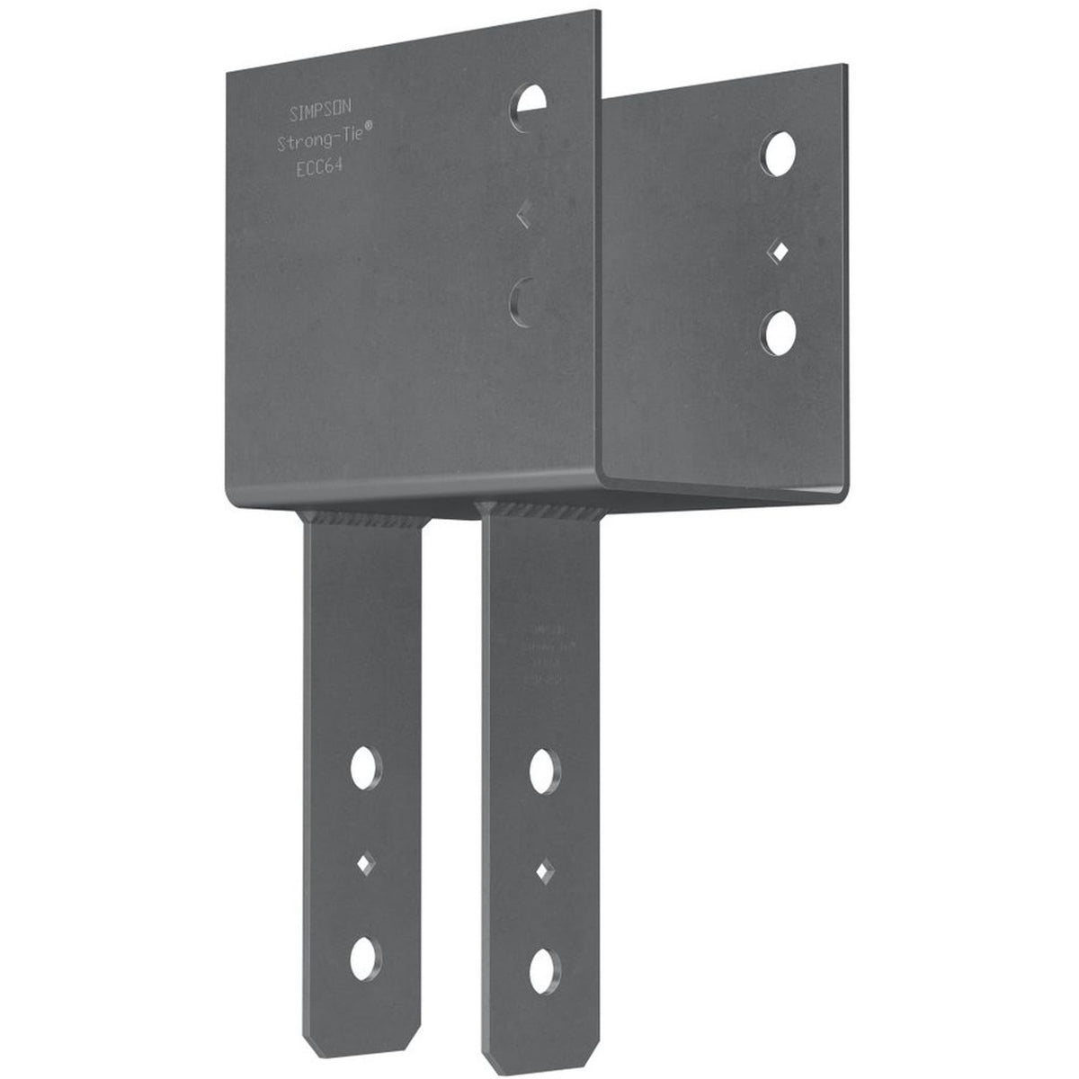 Simpson Strong-Tie ECC64 (6x Beam, 4x Post) End Column Cap - Heavy-Duty Steel, Gray Paint