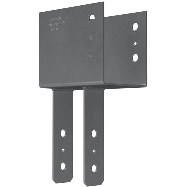 Simpson Strong-Tie ECC64 (6x Beam, 4x Post) End Column Cap - Heavy-Duty Steel, Gray Paint