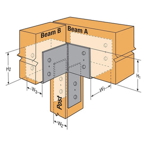 Simpson Strong-Tie ECCLL464 L-Shape End Column Cap for 4x Beams, 6x Post, Left Direction - Heavy-Duty Steel Connector - 3