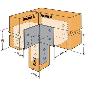 Simpson Strong-Tie ECCLL666HDG L-Shape End Column Cap for 6x Beams and 6x Post, Left Skewed, Hot-Dip Galvanized - 2