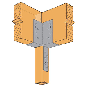 Simpson Strong-Tie ECCLLQ444SDS L-Shape End Column Cap for 4x Beams and 4x Post with SDS Screws, Left Skewed - Heavy-Duty Steel Connector for Wood Construction - 3